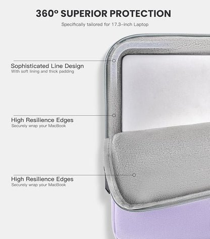 17 inch 360° Protective Laptop Case Sleeve for 2025 HP 17.3 inch Laptop, HP Envy 17, Pavilion 17, ASUS/Dell/Acer/Lenovo/LG/MSI Shockproof Water-Resistant Computer Bag with Accessory Pocket