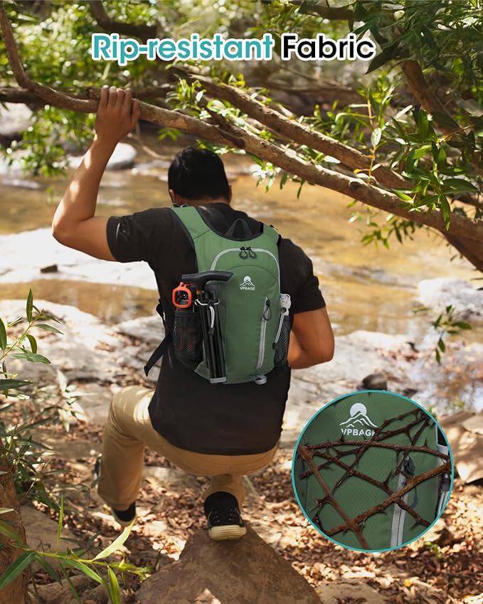 Small Hiking Backpack with Front Phone Holder, Packable Back pack with Chest and Waist Strap, Lightweight Daypack for Women Men