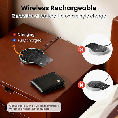 Wallet Tracker Card for Apple Find My(iOS Only) - PrielPaek Rechargeable Slim Card Finder, Long Battery Life, IP68 Waterproof and Dust Proof, Item Locator for Wallet, Luggage Tags, ID Card and More