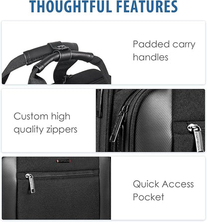EMPSIGN Rolling Briefcase Laptop Bag,17.3" Computer bag with wheels, Water Repellent Travel Roller Underseat Bag with RFID Blocking Pocket,Rolling Work Bags for women/men -Black