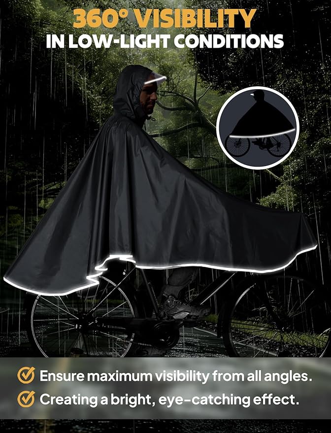 ANYOO Waterproof Rain Poncho Bike Bicycle Rain Capes Lightweight Compact Reusable for Adults