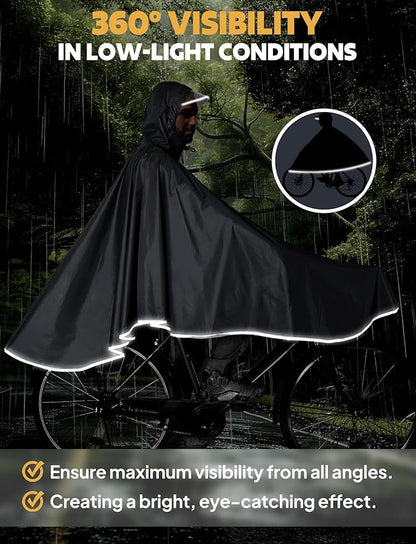 ANYOO Waterproof Rain Poncho Bike Bicycle Rain Capes Lightweight Compact Reusable for Adults