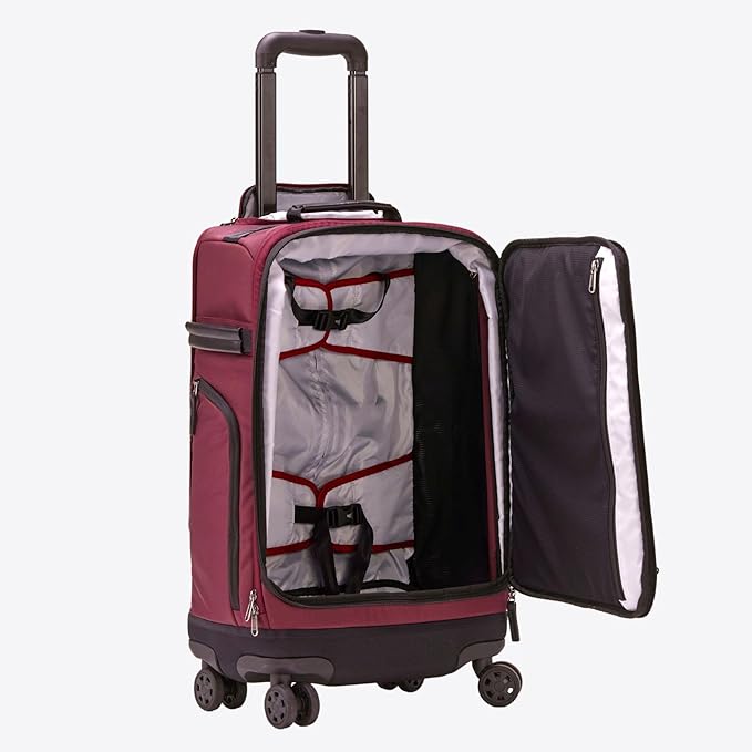 Trilogy Modular System I Modular 4-wheel spinner carry-on, with two zip-off bags! All 3 are Expandable! You get 3 bags in 1! Mix and match; take apart to fit crowded airplane spaces (Zinfandel)