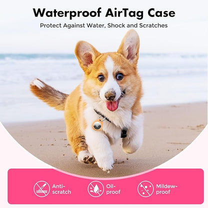 UNBREAKcable 4 Pack Holder for Apple AirTag [Fit Tightly Design] [Hold Air Tag Securely] [Easy to Install] Protective Case Waterproof TPU Shell with 304 Stainless Steel Key Ring Keychain, 4 Color