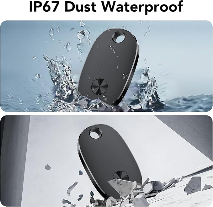 Air Tracker Tags-4 Pack, Bluetooth Tracker Works with Apple Find My APP (iOS Only), Keys Finder and Item Locator for Luggage, Backpack, Suitcases, Replaceable Battery, IP67 Waterproof Tracking Tag