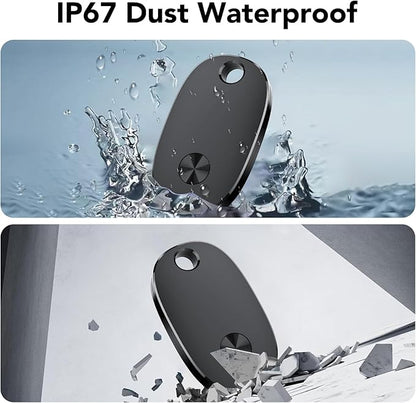 Air Tracker Tags-4 Pack, Bluetooth Tracker Works with Apple Find My APP (iOS Only), Keys Finder and Item Locator for Luggage, Backpack, Suitcases, Replaceable Battery, IP67 Waterproof Tracking Tag
