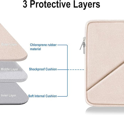 Laptop Sleeve 15.6 inch, Traveling Carrying Computer Bag with Zippered Pocket, Shockproof Protective Laptop Case Compatible for Apple Notebook, HP, Dell, Acer, Asus, Lenovo, Pink
