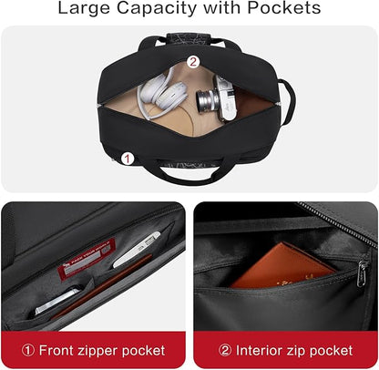 OIWAS Small Rolling Duffle Bag with Wheels Travel 22 inch Carry On Luggage Unisex-Adult Short Term Trips Expandable 50L to 60L