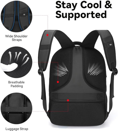 CROSSGEAR Large Travel Backpack Waterproof Laptop Bag Airline Approved Business Office Work Computer Casual Daypacks TSA Lock Anti-Theft Bookbag with USB Port Fit 17.3 inch Laptops for Men Women