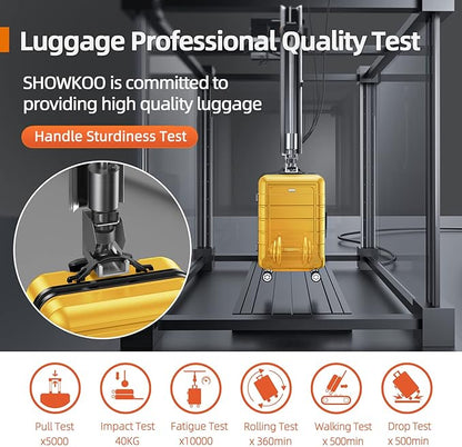 SHOWKOO Luggage Sets Expandable PC+ABS Durable Suitcase Sets Double Spinner Wheels TSA Lock Yellow 3pcs