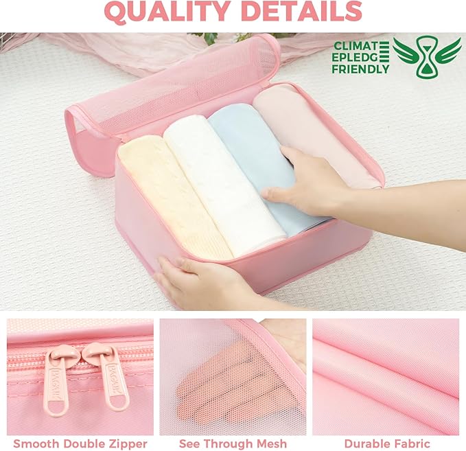BAGAIL 9 Set Packing Cubes Luggage Packing Organizers for Travel Accessories