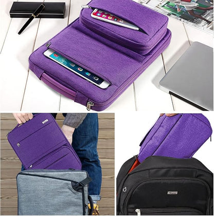 Voova Laptop Sleeve Case 15.6 Inch Compatible with MacBook Air 15 M2/M3/M4, MacBook Pro 15/16, 15-16" Hp Lenovo Dell Acer Asus, 2 in 1 Waterproof Computer Bag with Detachable Accessory Pouch, Purple