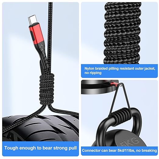 Durcord 2Pack 10ft USB C to USB C Cable, 100W Fast Charging, Compatible with iPhone 15 Pro/Plus/Max, Android/Phone/Pad, Red
