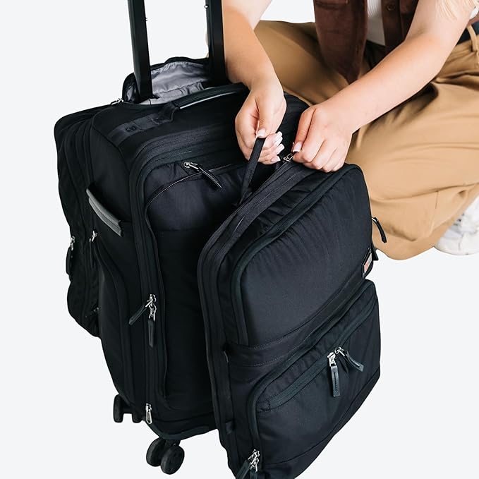 Trilogy Modular System I Modular 4-wheel spinner carry-on, with two zip-off bags! All 3 are Expandable! You get 3 bags in 1! Mix and match; take apart to fit crowded airplane spaces (Blue)