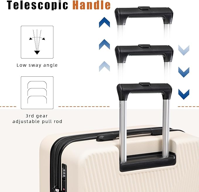 Expandable Luggage Sets 5 Piece,Suitcases with Wheels,ABS Hard Case Luggage with TSA Lock Spinner Wheels,Carry On Luggage Set (5 Piece Sets (20"/24"/28"/DB/TB))