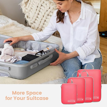 Cambond Compression Packing Cubes for Travel Women - Expandable Travel Bags Luggage Organizers Travel Essentials Compression Cubes for Travel Carry on Suitcases Organizer