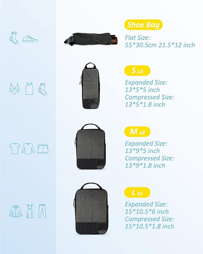 BAGSMART 6 Set /4 Set/2 Set Compression Packing Cubes for Travel, Lightweight Luggage Organizer Bags, Durable Space Saver Bags Travel Essentials