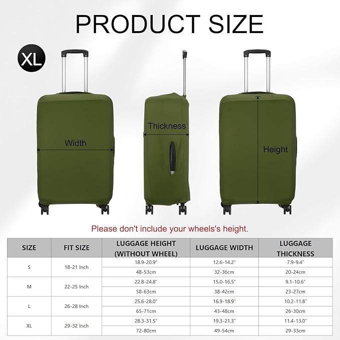 uxcell Travel Luggage Cover, Washable Suitcase Covers for Luggage Anti-scratch Suitcase Protector Elastic Baggage Protective, Fits 29-32 Inch Suit Case, Army Green