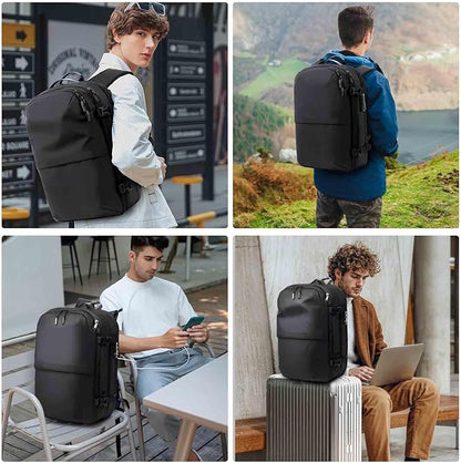 Vacuum Backpack Travel Vacuum Seal Compression Travel 60L Expandable Vackpack with Pump with TSA Lock Black (Portable Electric Air Pump Included)