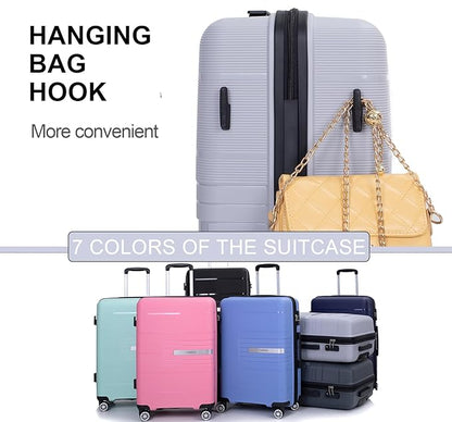 Travelhouse Luggage Sets, Expandable Hardside Suitcases 24in/28in, Carry on 20in,3 Piece Set Travel Luggages Clearance with Double Spinner Wheels TSA Lock Lightweight (Silver-1206)
