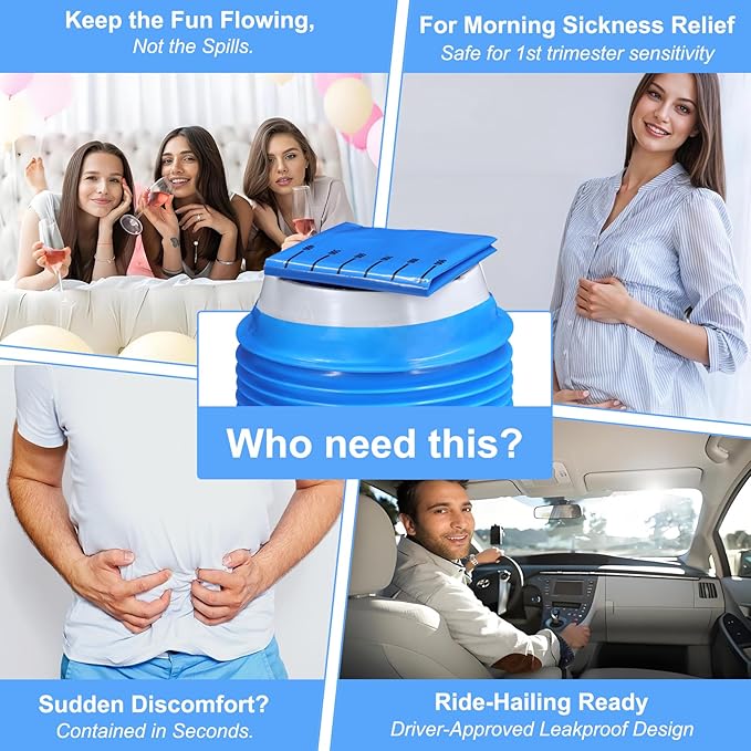 150 Pack Leak-Proof Vomit Bags Disposable with Twist Ties, 1000ml Capacity, Hospital Grade, for Motion Sickness, Travel, Car, Airplane, Pregnancy, Kids & Adults