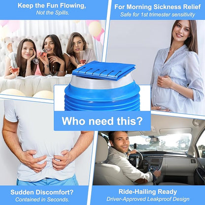 150 Pack Leak-Proof Vomit Bags Disposable with Twist Ties, 1000ml Capacity, Hospital Grade, for Motion Sickness, Travel, Car, Airplane, Pregnancy, Kids & Adults