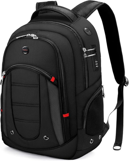 CROSSGEAR Travel Laptop Backpack, Large Computer Business Backpack Fits 17.3 Inch Laptop, Multi-pocket, Breathable Padded, Water Resistant Casual Daypacks for Men Women