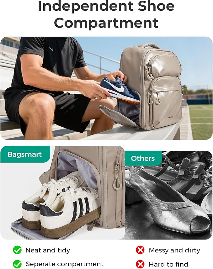 BAGSMART 30L Travel Backpack, 15.6 Inch Carry On Backpack Flight Approved, Personal Item Travel Bag, Water Resistant Weekender Bag Daypack, Rose Purple