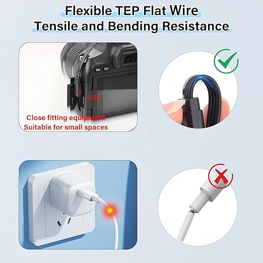 Flexible USB Type-C to Micro USB Cable,90 Degree Micro 5pin to USB C Flat Data Cable,Type C-to-Micro Short Flat Cable Supporting Charging& DataTransfer,for Phone,Camera,-30CM(Right Angle