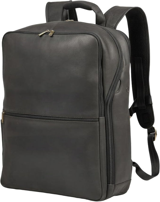 Luxorro Professional Leather Backpack – Handcrafted Full-Grain Leather Laptop Bag for Work & Travel (Black, 15 Inch)