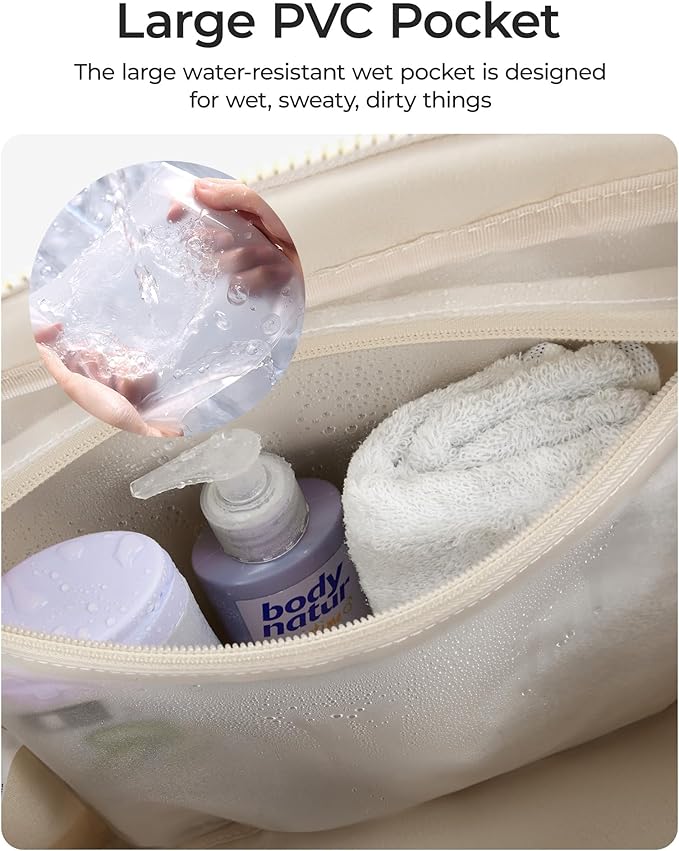 BAGSMART Gym Bag for Women, Duffle Bag for Travel with Wet Pocket, Lightweight Carry on Weekender Duffel, Water Resistant