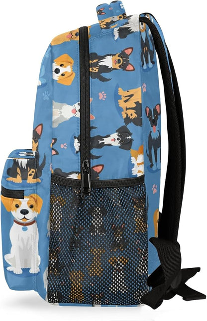 Cute Dogs Breeds Backpack for Women Men Kids 16 Inch Laptop Backpack Lightweight Travel Backpack Purse Casual Daypack School Backpacks for Girls Boys