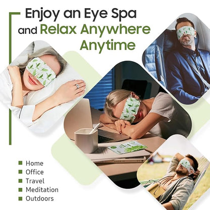 20 Packs Steam Eye Mask, Heated Eye Mask Warm Compress for Eyes, Disposable Self Heating Steam Mask Sleep, Spa, Travel Essentials & Relaxation Gifts for Women, Stocking Stuffers (Green Tea)