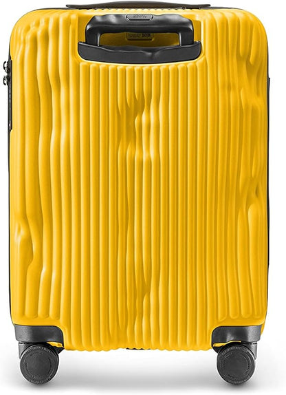 CRASH BAGGAGE Stripe Suitcase | Yellow | 36L | 100% Polycarbonate, TSA-Approved Lock, 360° Spinning Wheels