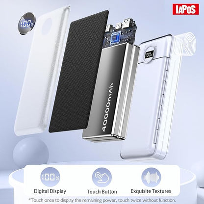 Portable Charger 40000mah Power Bank, USB-C (22.5W) Fast Charging Battery Pack Portable Phone Charger for iPhone 16 Pro/16/15/14/13 Series, Android Samsung Galaxy, Battery Bank for Travel Camping