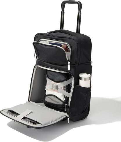 Baggallini Expandable Underseat Carry-On - Lightweight Travel Luggage Carry On Weekender with Wheels