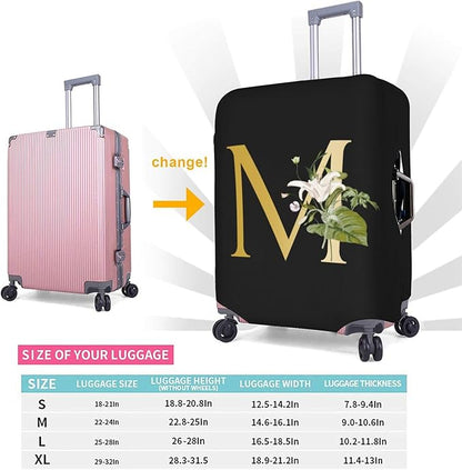 Decorative M Suitcase Protectors Elastic Washable Luggage Covers With Concealed Zippers For 18-32 Inch Luggage (Size M: Fits 22-24 Inch)