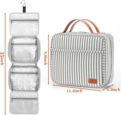 Bosidu Hanging Travel Toiletry Bag,Large Capacity Cosmetic Travel Toiletry Organizer for Women with 4 Compartments & 1 Sturdy Hook,Perfect for Travel/Daily Use/Christmas