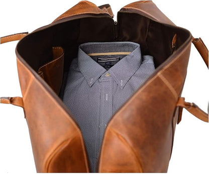 KomalC Leather Duffle Bags for Men and Women Travel Overnight Weekend sports bag holdall Gym Duffel for Men