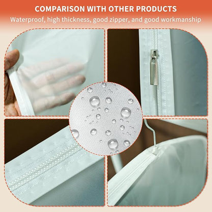 Clear Garment Bags for Hanging Clothes,40in Dress Clothing Suit Coat for Sweater Closet Storage Translucent Garment Dress Hanging Garment Bags Clothes Covers (6-Pack)