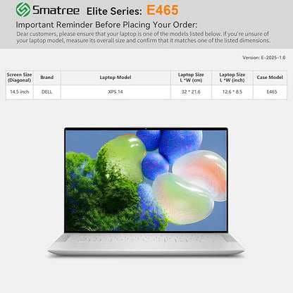 Smatree Laptop Sleeve for 14.5 inch DELL XPS 14, Case with Accessory Pocket, YKK Zipper, Patented Shockproof Design (E465)