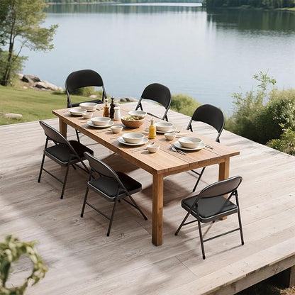 30 Pack Black Folding Chairs with Padded Cushion for Outside, Portable Stackable Commercial Metal Foldable Chairs with Steel Frame for Home Events Office Wedding Party, 350lbs Capacity