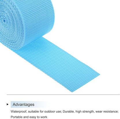MECCANIXITY Lightweight Polypropylene Webbing Strap 2" 5 Yard Backpack Strapping Band Sky Blue for Outdoor Luggage Cargo Straps