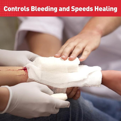 Quick Blood Clotting Emergency Gauze 3" x 145" (2 Pack)- Sterile Hemostatic Z-Folded Compressed Gauze 6-Ply (2 Pack) for First Aid, Combat, Survival, IFAK Trauma Kit Supplies Refill (STAMEN) ﻿