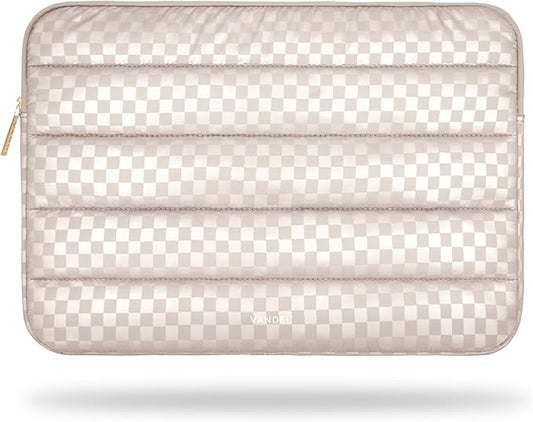Vandel Puffy Laptop Sleeve Case, 13-14 inch Laptop Sleeve Bag Case 13.3 Inch, Compatible with MacBook Air/Pro 13 / Pro 14, iPad Pro 12.9, HP Dell ASUS, Cute Checker Mac Book Computer Bag Cover
