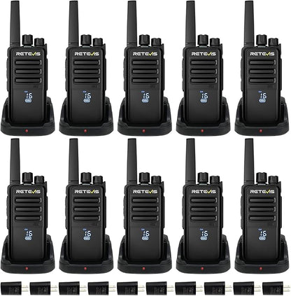 Retevis RT68H Two Way Radio,Walkie Talkies Long Range, Visualization,Shatterproof Hidden Display,VOX Hands Free, Rechargeable Walkie Talkie for Adults with Charging Base,for Factory Warehouse(10 Pack)