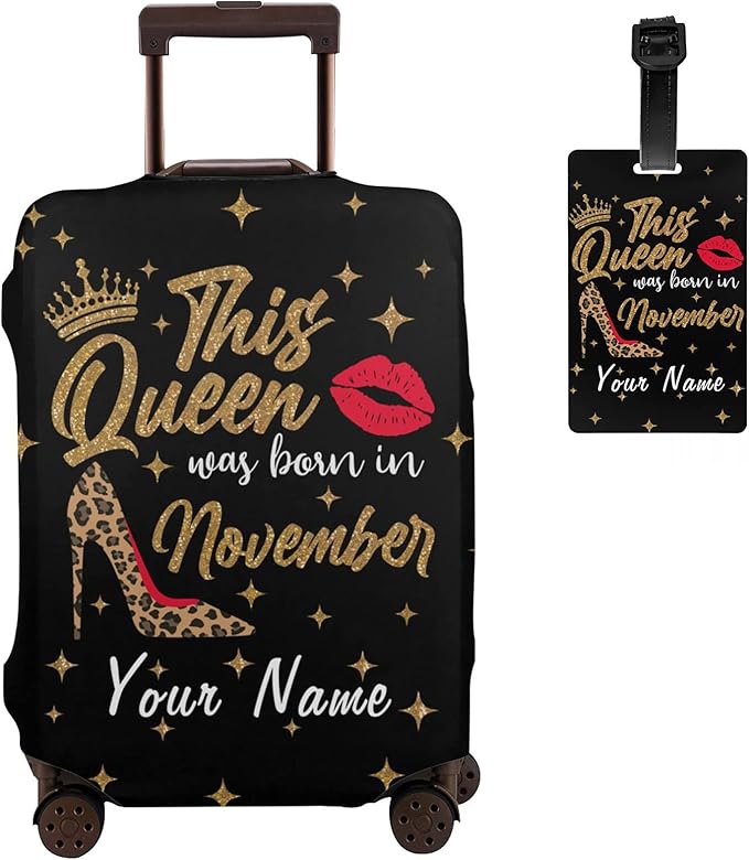 Personalized Luggage Suitcase Cover With Photo Dog Cat, Picture Custom Suitcase Cover, Custom Luggage Cover (M (for 22--24 inch luggage))