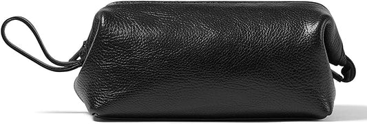 Leatherology Premium Ebony Framed Toiletry Bag - Wide-mouth zippered opening, interior and exterior zippered compartments, compact and functional