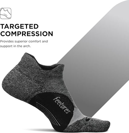 Feetures Elite Light Cushion No Show Tab Athletic Ankle Socks - Sport Sock with Targeted Compression