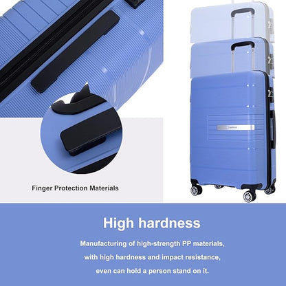 Travelhouse Luggage Sets, Expandable Hardside Suitcases 24in/28in, Carry on 20in,3 Piece Set Travel Luggages Clearance with Double Spinner Wheels TSA Lock Lightweight (Light Blue-1206)